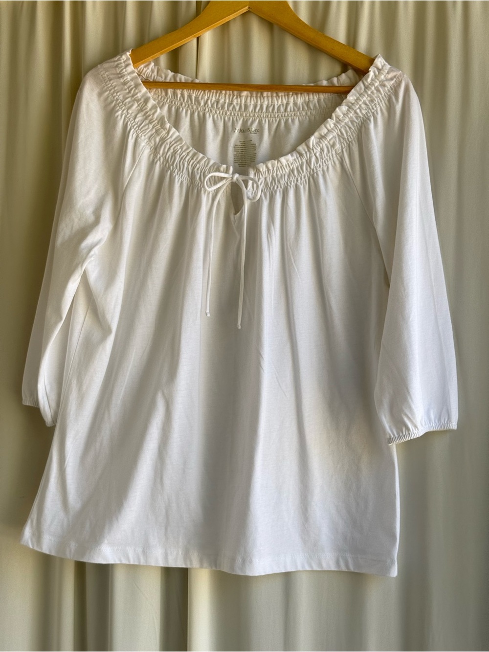 St. John’s Bay White Peasant Blouse Petite L
